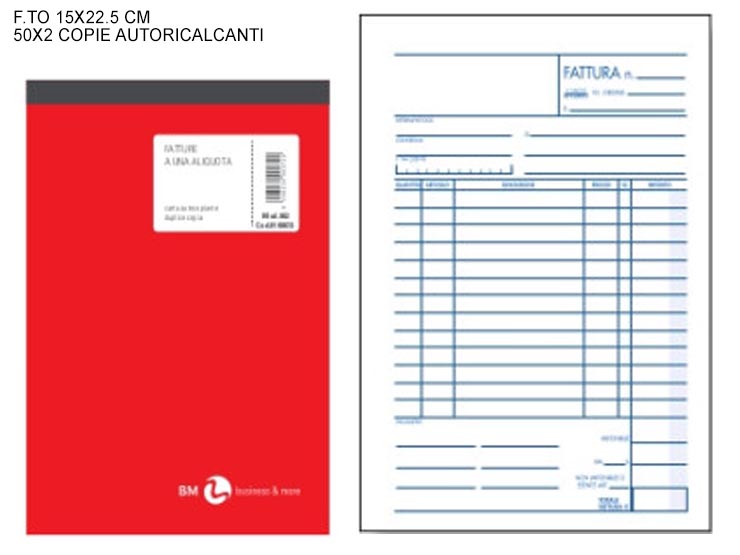 FATTURA AD UNA ALIQ.ALBUM 2c 902 0100072 - Scuola Ufficio > Cancelleria > Blocchi E Ricevute Varie - Ingrosso B2B Magazzini Scatigna