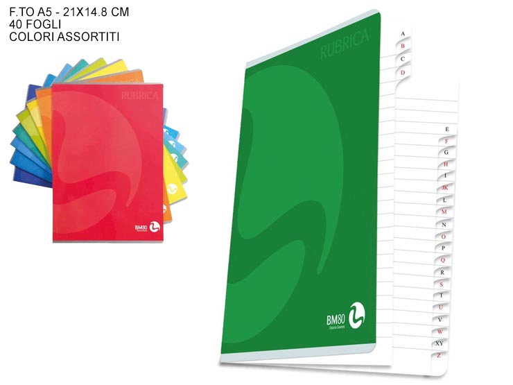 RUBRICHE QUAD P.M. PAG 80 RUBRICATO - Scuola Ufficio > Cancelleria > Rubrica - Ingrosso B2B Magazzini Scatigna