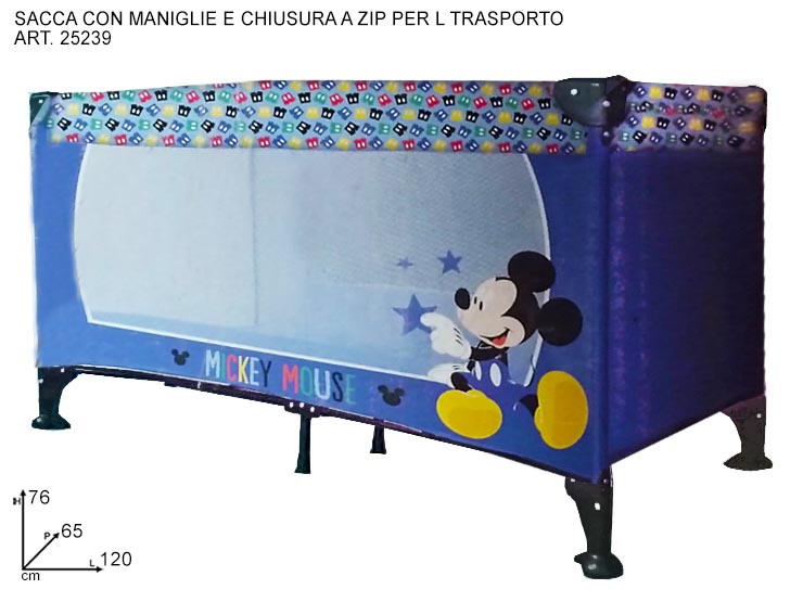 LETTINO DA VIAGGIO MICKEY  25239 - Summer > Tempo Libero E Giochi > Spiaggia Campeggio - Ingrosso B2B Magazzini Scatigna
