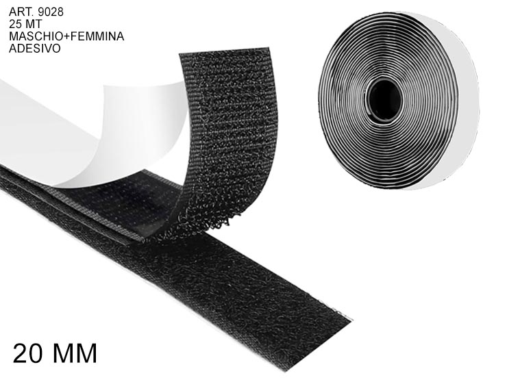 CHIUSURA STRAPPO ADESIV.mm.20 Mt.25 9028 - Everyday > Everyday > Merceria - Ingrosso B2B Magazzini Scatigna