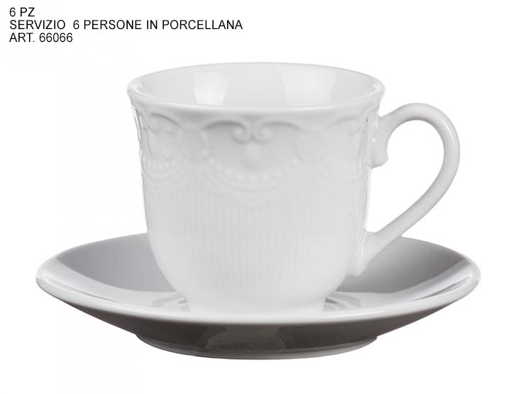 SERVIZIO CAFFE PORCEL.X6 - Everyday > Tavola > Tazze E Bicchieri - Ingrosso B2B Magazzini Scatigna