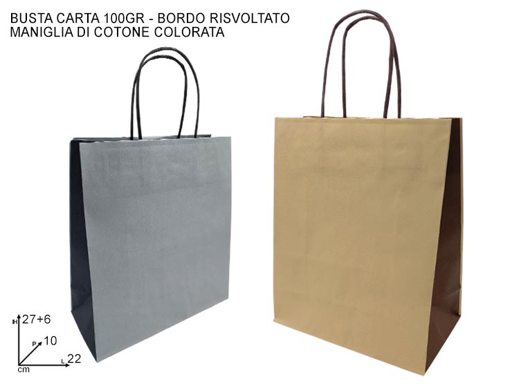 BUSTA BICOLOR NOC/GRIGIOJFOLDB22X10X276 - Confezionamento > Buste Regalo > Carta Color - Ingrosso B2B Magazzini Scatigna