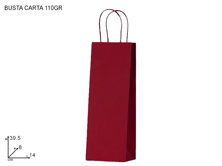 PORTA BOTTIGLIA BORDEAUX M.RITOR.14398 - Confezionamento > Buste Regalo > Carta Color - Ingrosso B2B Magazzini Scatigna