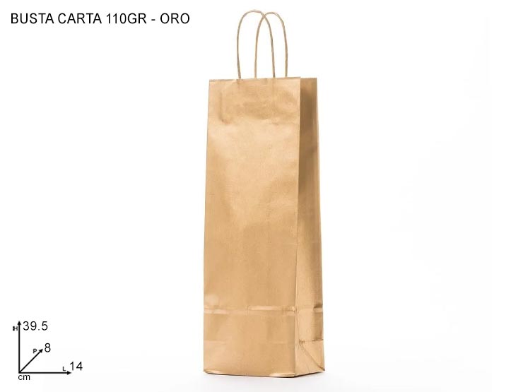 BUST.P/BOTTIG.ORO M.RIT.148.539.5 180 - Confezionamento > Buste Regalo > Metallizzate - Ingrosso B2B Magazzini Scatigna
