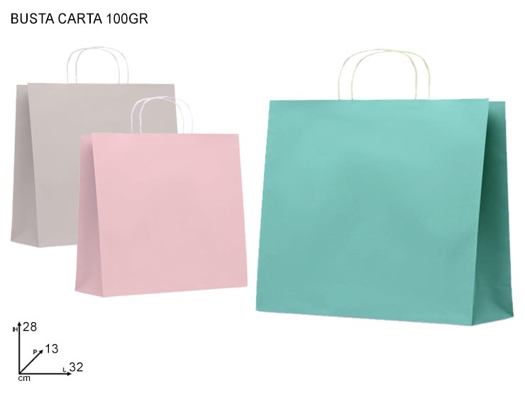 BUSTA COL. NAT. ROSA TORT VERD 32X28PZ25 - Confezionamento > Buste Regalo > Carta Color - Ingrosso B2B Magazzini Scatigna