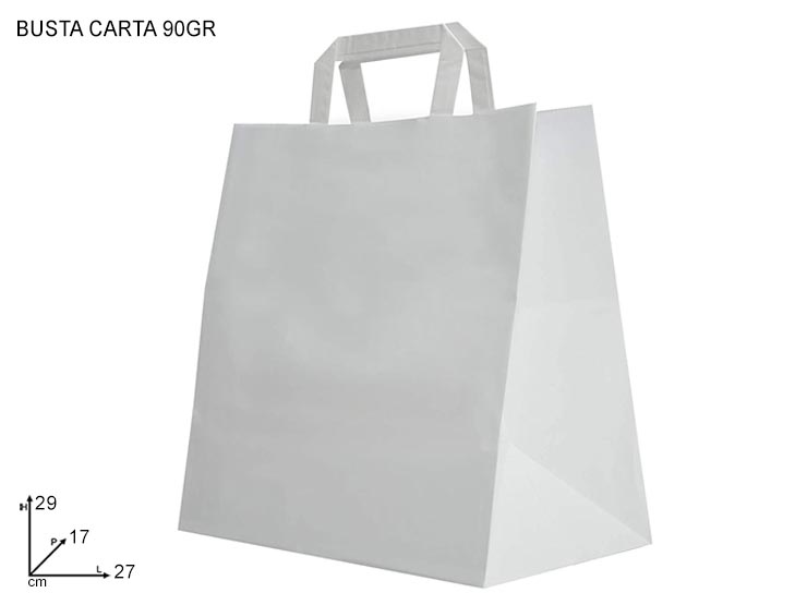 TAKE AWAY BIANCOM.PIAT27X29 PZ25 216.27. - Confezionamento > Buste Regalo > Carta Take Away - Ingrosso B2B Magazzini Scatigna