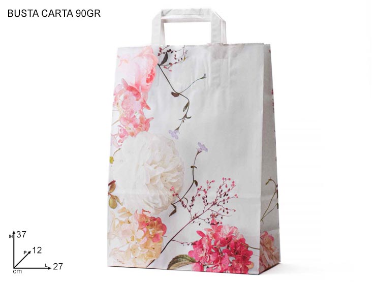 GARDEN BUSTA MANIGL. PIATTA 27 PZ25 271. - Confezionamento > Buste Regalo > Decorate - Ingrosso B2B Magazzini Scatigna
