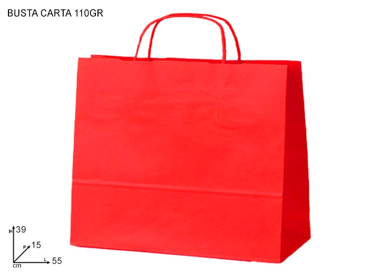 BUSTA ITALY ROSSO B.55X39X15 CF25PZ - Confezionamento > Buste Regalo > Carta Color - Ingrosso B2B Magazzini Scatigna