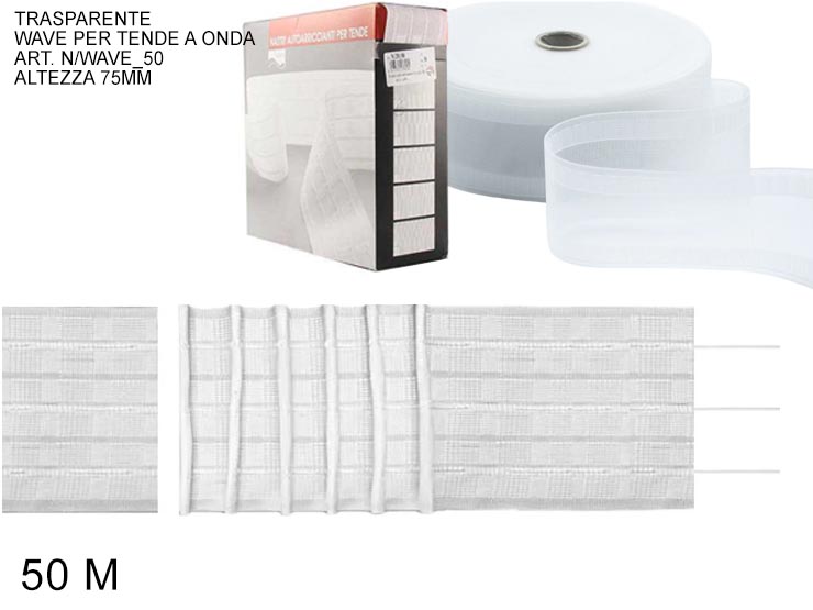 NASTR.TRASP.ONDE 75mm.C/TASCHINE N/WAVE - Everyday > Everyday > Merceria - Ingrosso B2B Magazzini Scatigna