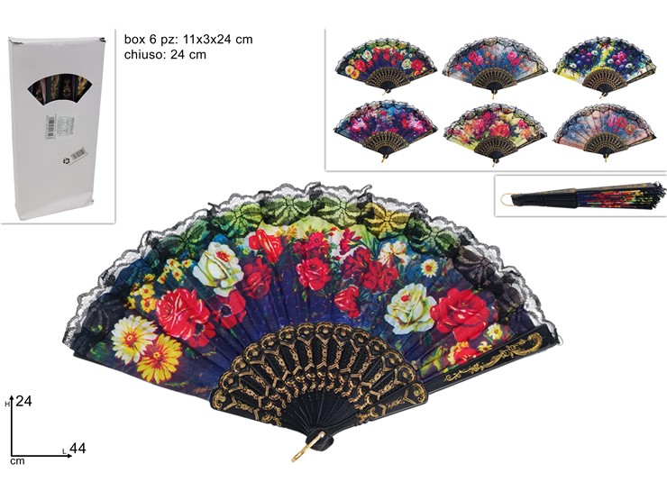 VENTAGLIO ECONOM.C/MERLETTO Art.PL06239 - Everyday > Cura Personale > Cura Del Corpo - Ingrosso B2B Magazzini Scatigna