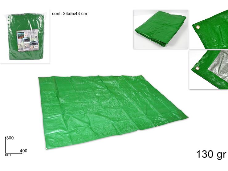 TELO PLASTICA 3x4 Art.HCP-001/130GR-MQ - Ferramenta Utensili > Teli E Coperture > Teloni Pvc - Ingrosso B2B Magazzini Scatigna