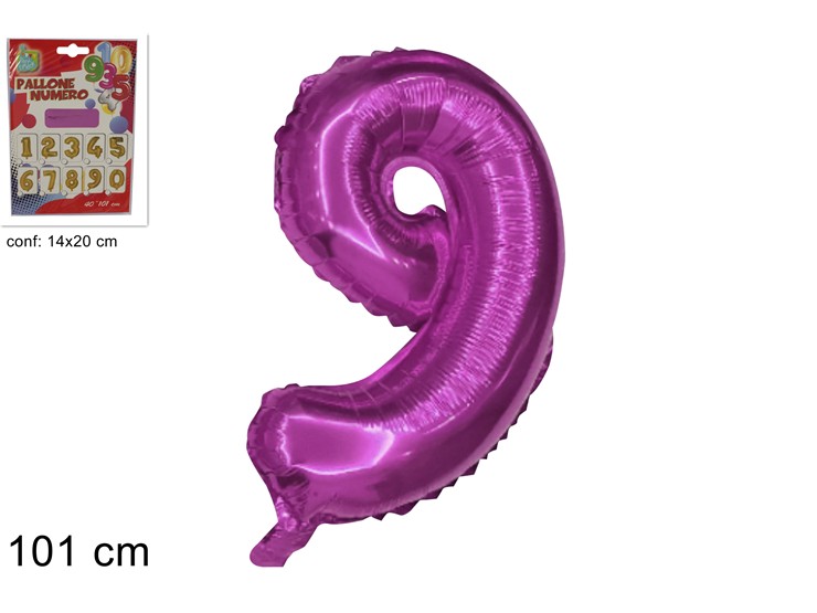 PALLONE ELIO FUCSIA NUMERO 9 40" (Cm101) - Giocattoli > Palloncini > Elio Rosanum5 - Ingrosso B2B Magazzini Scatigna