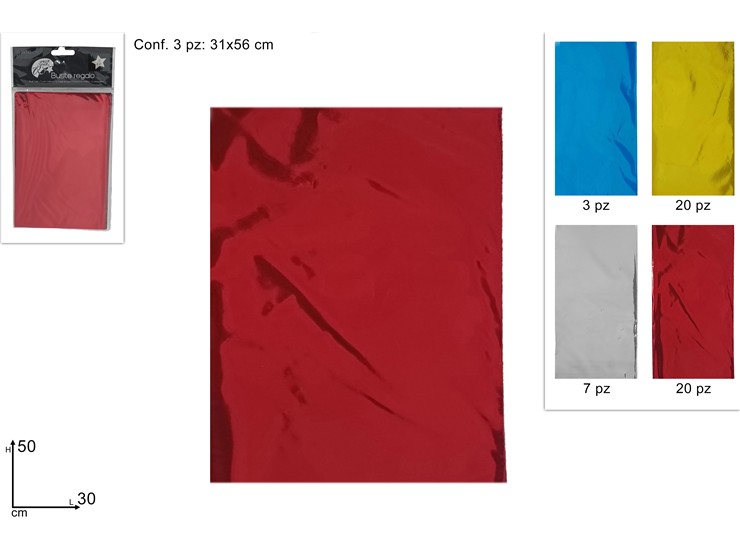 BUSTE REGALO GENERICHE Cm.3050 Pz.3 - Eventi > Compleanno > Accessori Confezionamento - Ingrosso B2B Magazzini Scatigna