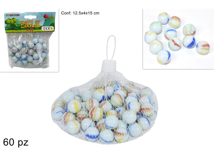 BIGLIE SET Pz.60 MARMO Art.SF2141 - Giocattoli > Bustine E Vari > Biglie E Palline - Ingrosso B2B Magazzini Scatigna