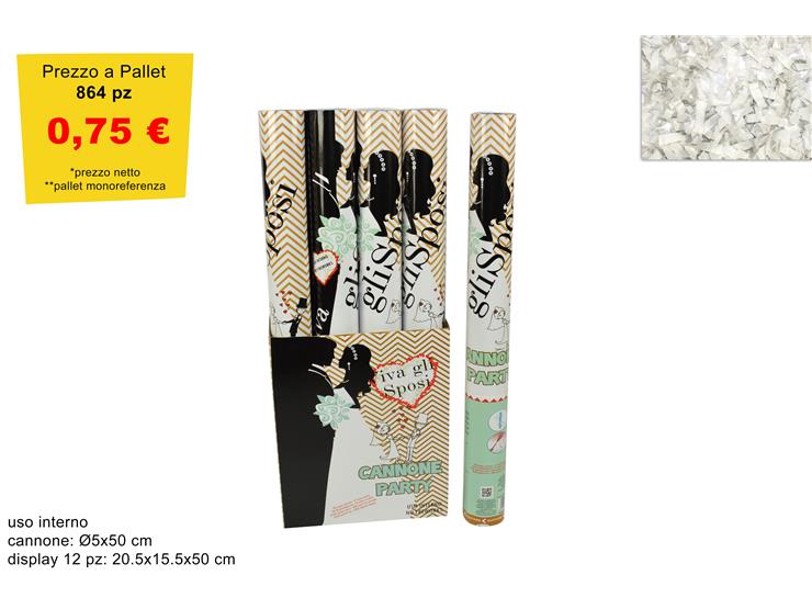 CANNONE SPOSI Cm.50 8250W - Party > Decorazioni E Tavola > Cannoni - Ingrosso B2B Magazzini Scatigna