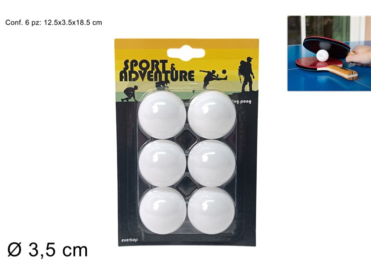 PALLINE PING PONG Pz.6 Art.30068109 - Giocattoli > Sport > Racchette - Ingrosso B2B Magazzini Scatigna