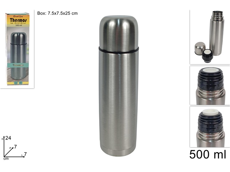 THERMOS ACCIAIO Ml.500 Art.PL25Y7081/B - Everyday > Cucina > Bevande E Bar - Ingrosso B2B Magazzini Scatigna