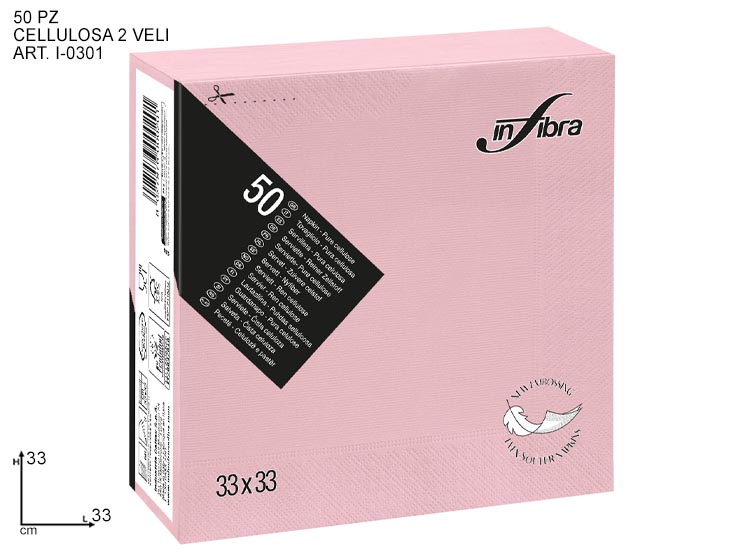 INFIBRA TOV. 33 2V TOUCH ROSA (50PZ X24) - Party > Decorazioni E Tavola > Monouso E Riutilizzabili - Ingrosso B2B Magazzini Scatigna