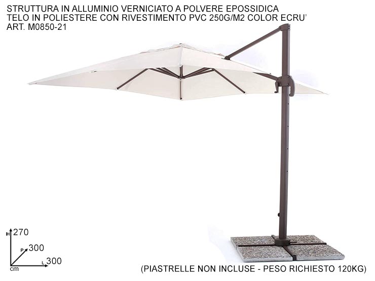 OMBREL.SPET/SENSO ECRU' 33 M0850-21 - Summer > Arredo E Attrezzature Da Esterno > Ombrelloni Braccio - Ingrosso B2B Magazzini Scatigna