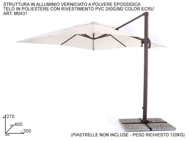 OMBREL.NEXT SENSO ECRU 34 M0431 - Summer > Arredo E Attrezzature Da Esterno > Ombrelloni Braccio - Ingrosso B2B Magazzini Scatigna