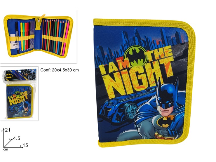 ASTUCCIO BATMAN 1 ZIP - Scuola Ufficio > Astucci > A Cerniera - Ingrosso B2B Magazzini Scatigna