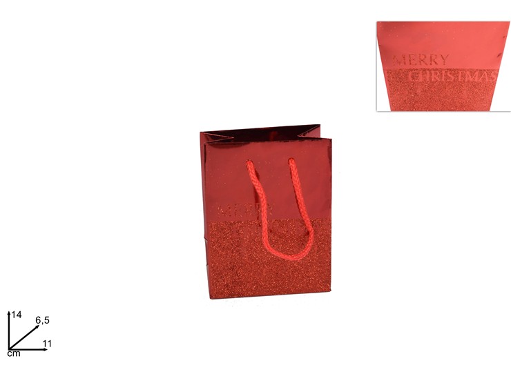 BUSTA REG.ROSSA MERRY XMAS 14116 YD19Z - Confezionamento > Buste Regalo > Natale - Ingrosso B2B Magazzini Scatigna