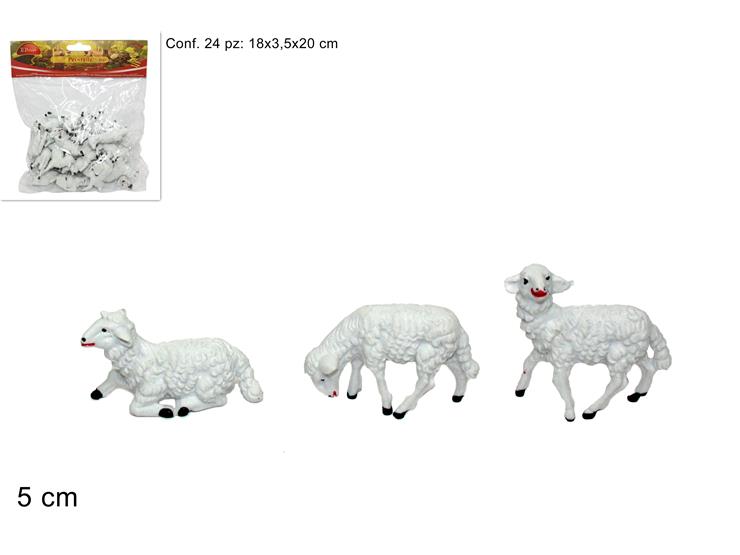 PECORELLE Pz.24 Cm.54 G1102/PL07F00124 - Natale > Nativita Personaggi > Animali - Ingrosso B2B Magazzini Scatigna