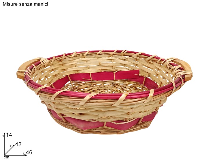 CESTA TONDA DIAMETRO 43 BL-8233A - Confezionamento > Ceste Vimini > Grandi - Ingrosso B2B Magazzini Scatigna