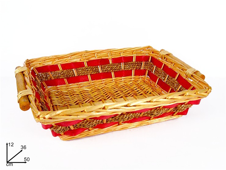 CESTA RETTANGOLARE Cm.36x50 Art.BL-8185C - Confezionamento > Ceste Vimini > Grandi - Ingrosso B2B Magazzini Scatigna