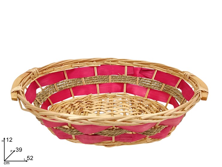 CESTA OVALE Cm.5239 BL-8185B - Confezionamento > Ceste Vimini > Grandi - Ingrosso B2B Magazzini Scatigna