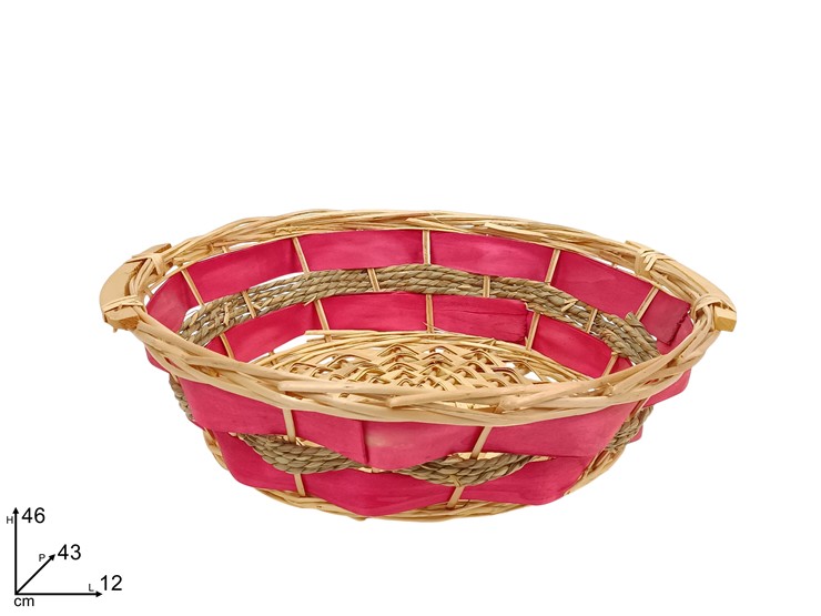 CESTA TONDA Diam.Cm.43 BL-8185A - Confezionamento > Ceste Vimini > Grandi - Ingrosso B2B Magazzini Scatigna