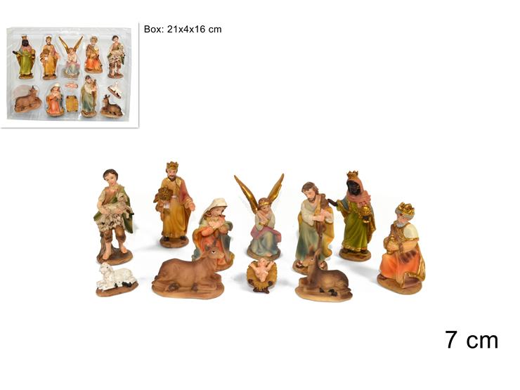NATIVITA' Pz.11 Cm.7 PVC BOX EU00122-14F - Natale > Nativita Personaggi > Personaggi Nativita Completi - Ingrosso B2B Magazzini Scatigna