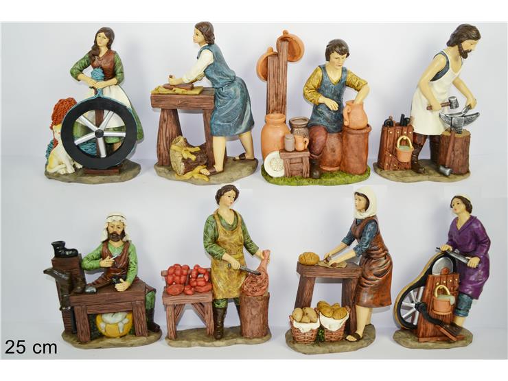 MESTIERI 8ASS.Cm.25 Art.52665-25 S/8 - Natale > Nativita Personaggi > Pastori - Ingrosso B2B Magazzini Scatigna