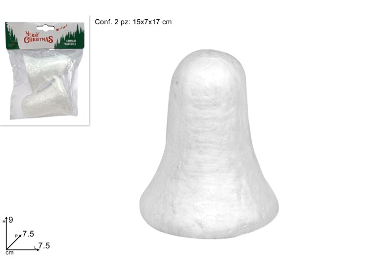 CAMPANE POLISTIROLO 9CM SET 2PZ PY-M0906 - Eventi > Pasqua > Decoupage - Ingrosso B2B Magazzini Scatigna
