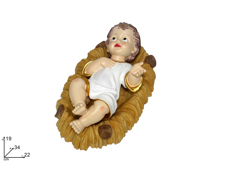 GESU' BAMBINO VEST.C/CULLA Cm.34 QX005-5 - Natale > Nativita Personaggi > Bambinello - Ingrosso B2B Magazzini Scatigna