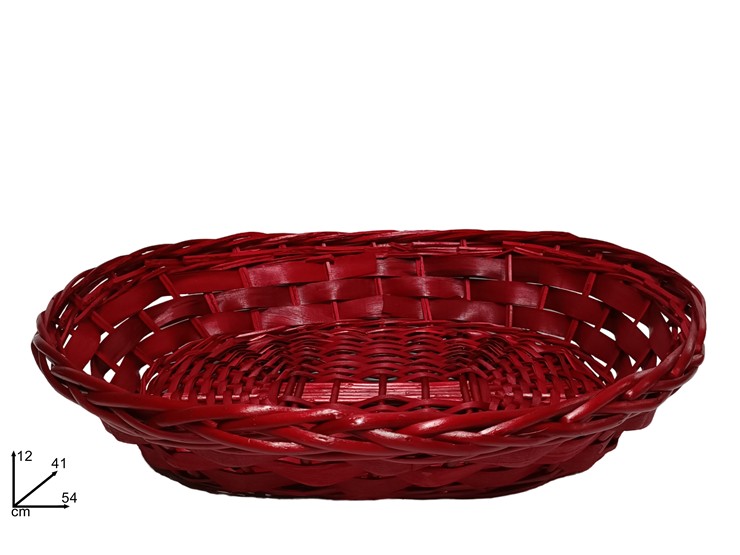CESTA OVALE ROSSA Cm.54 LQ231110-9 - Confezionamento > Ceste Vimini > Grandi - Ingrosso B2B Magazzini Scatigna