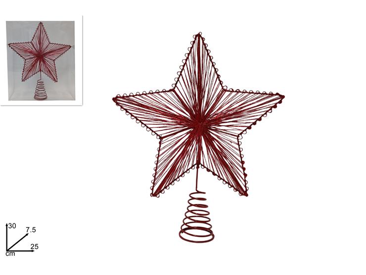 PUNTALE STELLA 30CM ROSSO FJ201515RE - Natale > Puntali > Stella - Ingrosso B2B Magazzini Scatigna