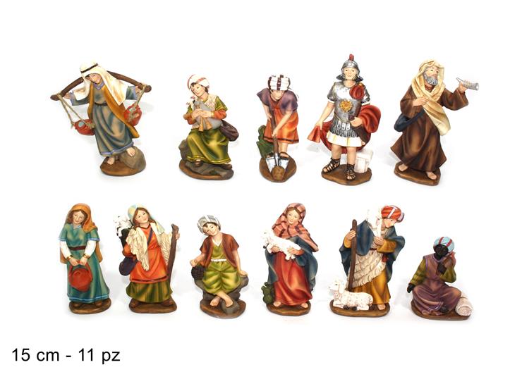 PERSONAGGI PRESEPE Cm.15 Pz.11 EU00969-1 - Natale > Nativita Personaggi > Pastori - Ingrosso B2B Magazzini Scatigna