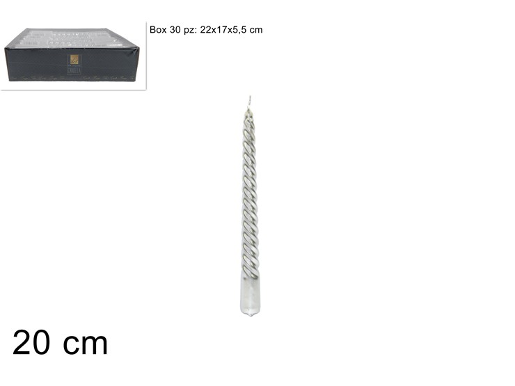 CANDELA TORCIGLIONE LAMINATA 20CM SI - Natale > Candele > In Cera - Ingrosso B2B Magazzini Scatigna