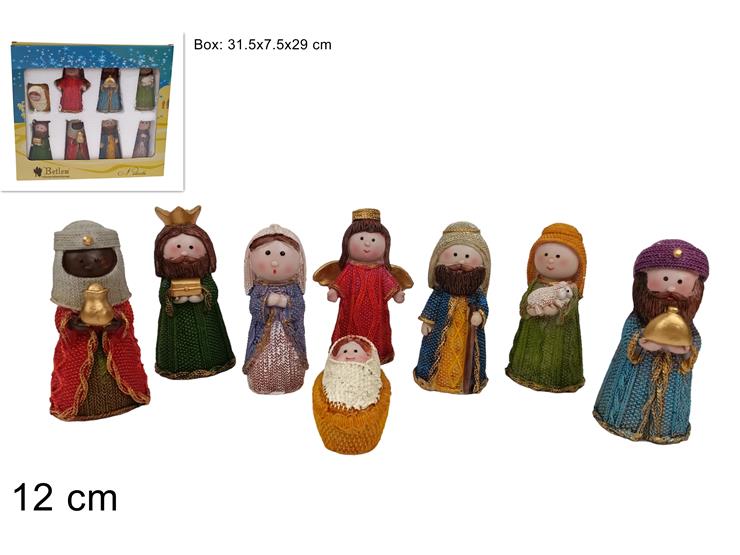 NATIVITA' BIMBI Pz.8 Cm.12 Art.55947 - Natale > Nativita Personaggi > Personaggi Nativita Completi - Ingrosso B2B Magazzini Scatigna