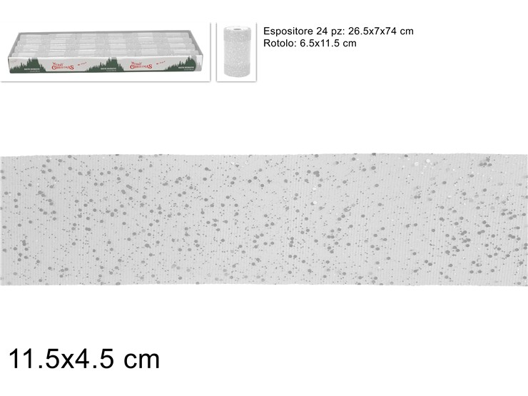 NASTRO RETE PAILL.BIANCO 11.54 HJ201324 - Confezionamento > Nastri E Rotoli > Rotoli Organza - Ingrosso B2B Magazzini Scatigna