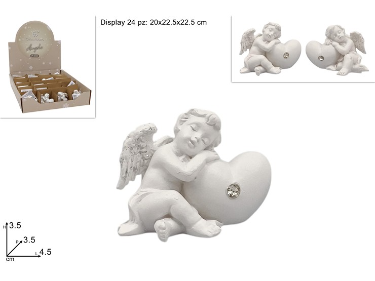 ANGELO ADDORM.SU CUORE C/STRASS P858-452 - Natale > Decorazioni Da Interno > Personaggi - Ingrosso B2B Magazzini Scatigna