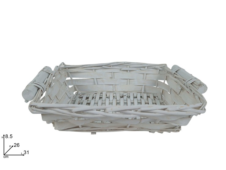 CESTA RETTANG.BIANCA 3126 LQ231110-16 - Confezionamento > Ceste Vimini > Grandi - Ingrosso B2B Magazzini Scatigna