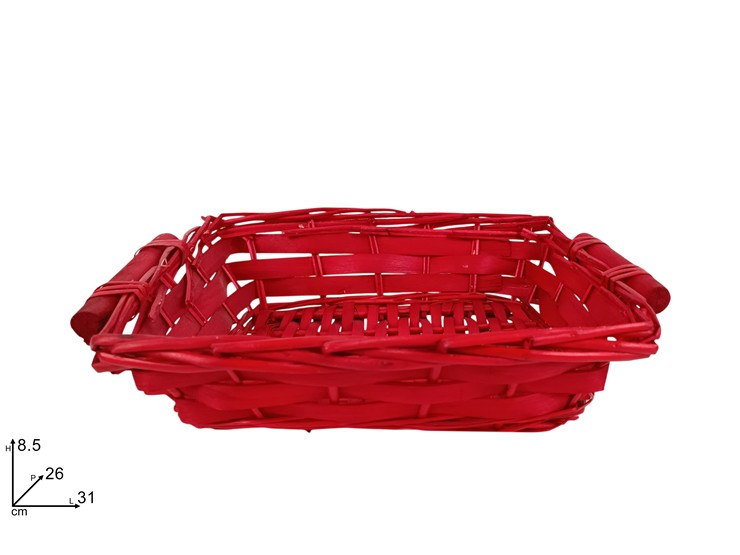 CESTA RETTANG.ROSSA Cm.3126 LQ231110-18 - Confezionamento > Ceste Vimini > Grandi - Ingrosso B2B Magazzini Scatigna