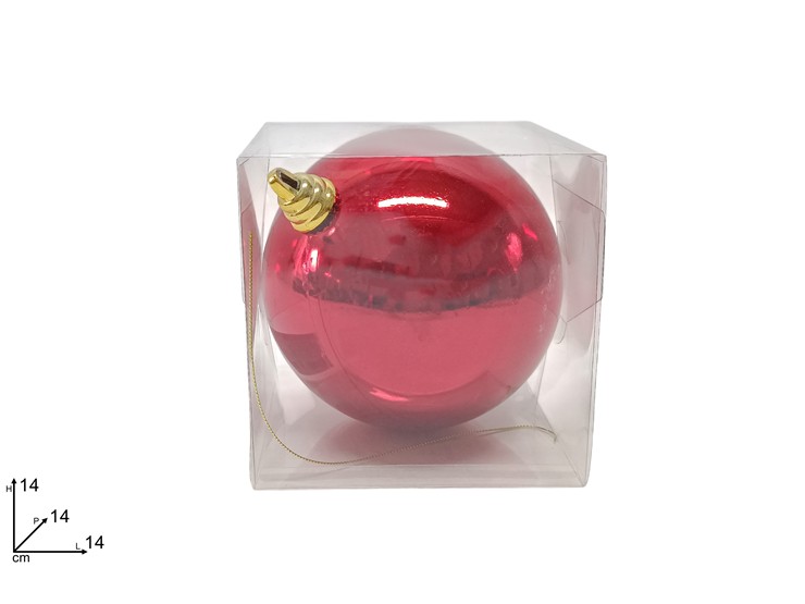 PALLA Cm14 BOX PVC LUCIDA ROSSA 2A1E10/R - Natale > Sfere > Lucide - Ingrosso B2B Magazzini Scatigna