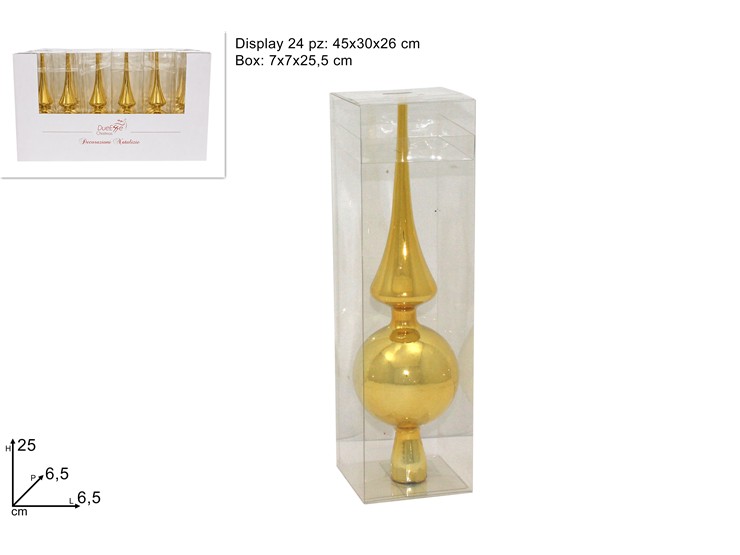 PUNTALE ALBERO ORO Cm.25 2A1G524/G - Natale > Puntali > Plastica - Ingrosso B2B Magazzini Scatigna