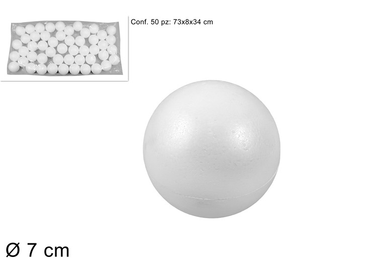 BUSTA 50 PALLINE POLISTIROLO Cm.7 SM5007 - Natale > Addobbi > Polistirolo - Ingrosso B2B Magazzini Scatigna