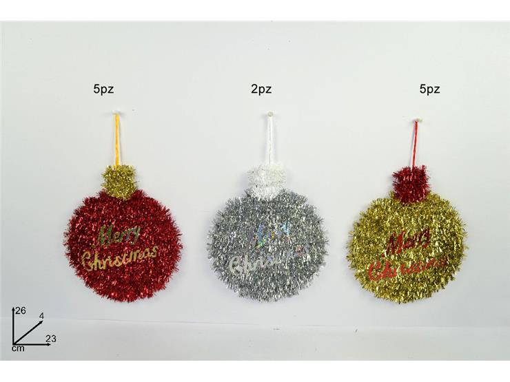 APPEND.TONDO MERRY CHRIST.Cm.26 13CH1004 - Natale > Addobbi > Decorazione Aghi - Ingrosso B2B Magazzini Scatigna