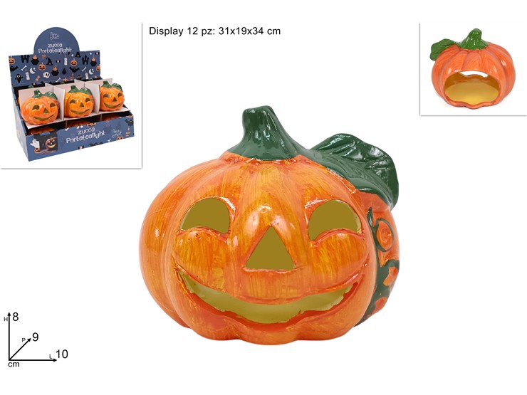 ZUCCA P/TEALIGHT Cm.10 DISPLAY HC326622 - Eventi > Halloween > Decorazioni - Ingrosso B2B Magazzini Scatigna