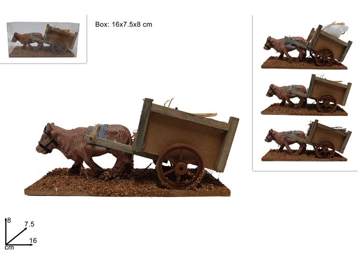 SCENARIO BUE C/CARRETTO 3ASS.GT-37/38/39 - Natale > Nativita Personaggi > Animali - Ingrosso B2B Magazzini Scatigna